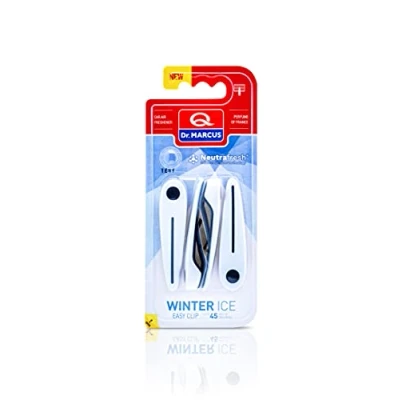 Afbeelding van Dr. Marcus Easy Clip Winter Ice luchtverfrisser met neutrafresh technologie Autogeurtje voor in de auto Tot 45 dagen geurverspreiding 4 clips sterktes
