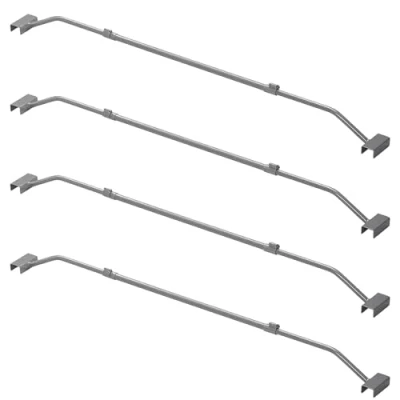 Afbeelding van APT Set van 4 verstelbare metalen kleerhangers voor plat zeildoek, 100 155 cm