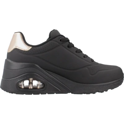 Afbeelding van Skechers UNO Sneakers laag, Dames, Maat: 35, Black/rose gold Hoogwaardig imitatieleer