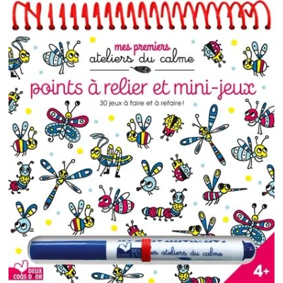 Image de Points à relier et mini jeux bloc spirale avec feutre effaçable