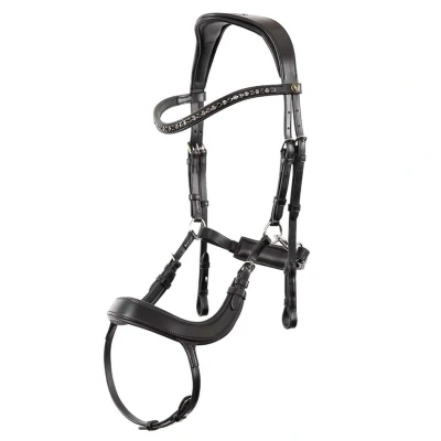 Afbeelding van BR Hoofdstel Mirfield Zwart/Zilver Cob