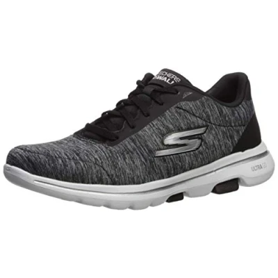 Afbeelding van Skechers Go Walk 5 True, damessneakers, Zwart en wit.