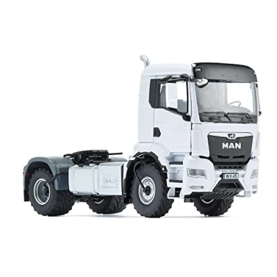 Afbeelding van Wiking 0776 52 Schaal 1 MAN TGS 2 assige trekker Ackerdiesel wit