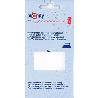 Afbeelding van Reparatiedoek opstrijkbaar wit 11 x 25 cm