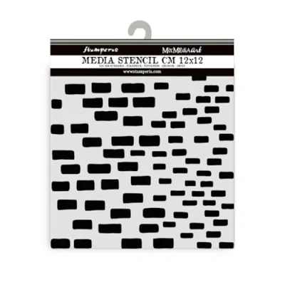 Afbeelding van Stamperia Silent Sea Village Thick Stencil 12x12cm Bricks Pattern (KSTDS44)