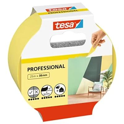 Afbeelding van Tesa washi tape 56271 00000 01 Precisie tape, 25 m x 38 mm, geel