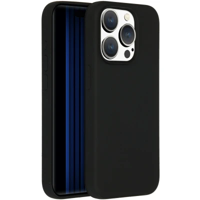 Afbeelding van Accezz Hoesje Geschikt voor iPhone 15 Pro Siliconen Liquid Silicone Backcover Zwart