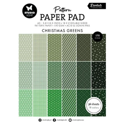 Afbeelding van Paper Pad Christmas greens Essentials nr.208