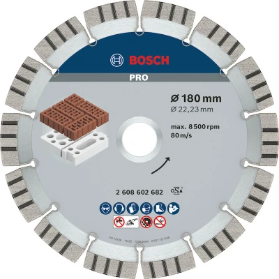 Image de BOSCH 2608602682 Disque de coupe diamanté Best for Abrasive 180 x 22,23 2,4 12 mm