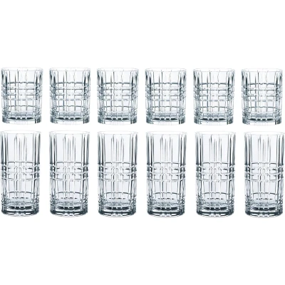 Afbeelding van Nachtmann Square Whiskey en Longdrinkglazen Set 12 delig Longdrink