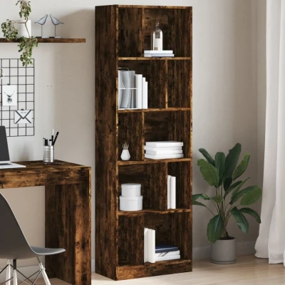 Afbeelding van Boekenkast 57x28,5x174 cm bewerkt hout gerookt eikenkleurig