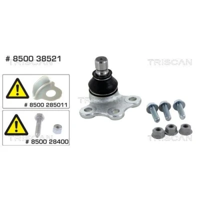 Afbeelding van TRISCAN 8500 38521 Fuseekogel 18, 15,5 50,4 CITROËN: C3 II, C4 II Cactus, PEUGEOT: 208 I Hatchback, 2008 Estate