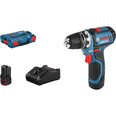 Image de BOSCH GSR 12V 15 FC perceuse visseuse sans fil avec accessoires en L BOXX 102 (2x 2.0Ah batterie + chargeur) 06019F6001