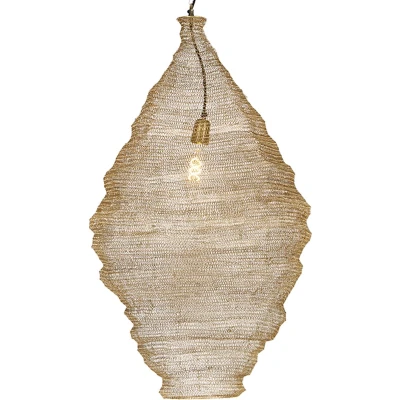 Afbeelding van QAZQA Oosterse hanglamp goud 90 cm Nidum