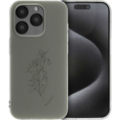 Afbeelding van iMoshion hoesje Geschikt voor iPhone 15 Pro Siliconen Design Meerkleurig / Floral Green