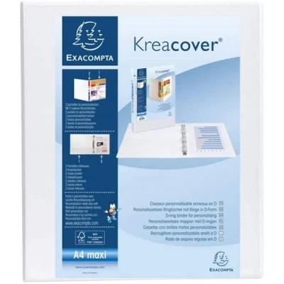 Image de Classeur Exacompta personnalisable PEVA Kreacover 4 annx en D 32x28cm Dos 63mm Blanc