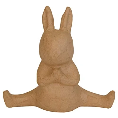 Afbeelding van Décopatch SA224C een standaard van bruin papiermaché, 8 x 18,5 17 cm, yoga haas