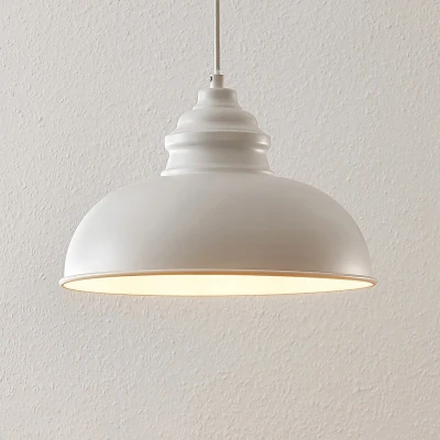 Afbeelding van Lindby hanglamp 1licht metaal H: 19 cm E27 mat wit