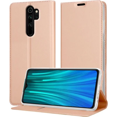 Afbeelding van Cadorabo Hoesje geschikt voor Xiaomi RedMi NOTE 8 PRO in CLASSY ROSE GOUD Beschermhoes met magnetische sluiting, standfunctie en kaartvakje Book Case Cover Etui
