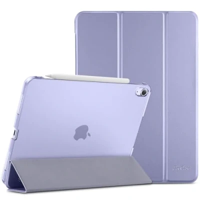 Afbeelding van ProCase voor iPad Air 5e generatie 2022 / 4e 2020, 27,7 cm slanke standaard harde achterkant shell smart cover [geschikt potlood 2 opladen] paars