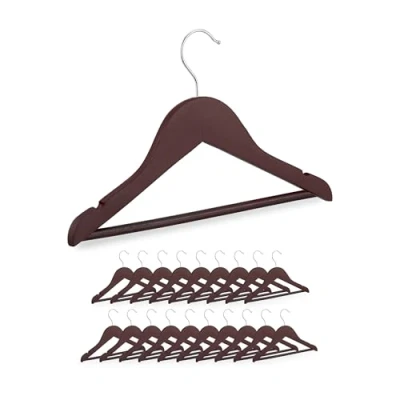 Afbeelding van Relaxdays kinderkledinghangers kinderkleerhangers kinderhangers hout set van 20 bruin