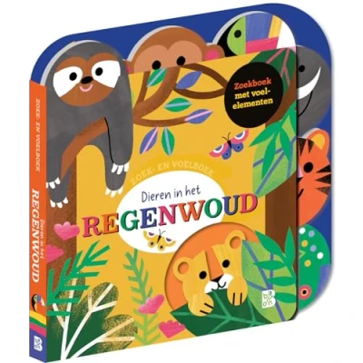 Afbeelding van Uitgeverij ballon zoek en voelboek dieren in het regenwoud