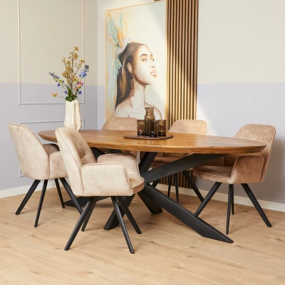 Afbeelding van StarFurn Eetkamertafel Brandy Ovaal Naturel 300cm