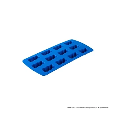 Afbeelding van Zenker Meets Haribo ijsblokjesvorm voor 12 ijsblokjes in gouden berenvorm, grappige ijsberen of het maken van je eigen rubberen beren, met design