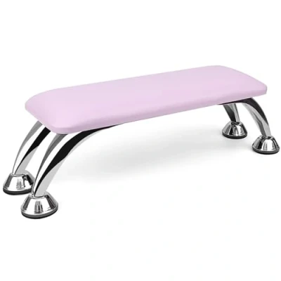 Afbeelding van AMOYUN Paars manicurekussen nagelkussen nagelsteun handkussen manicure beginners nagelstandaard technisch tafel leer antislip nagelbureau