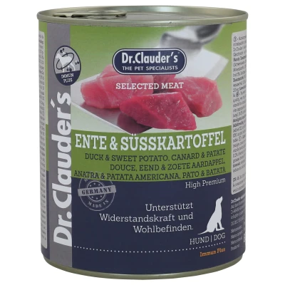 Afbeelding van Dr.Clauder&#039;s Selected Meat Immuun Plus Eend&amp;Zoete Aardappel Hondenvoer 800 g