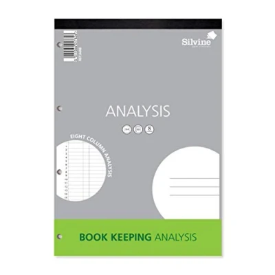 Afbeelding van Silvine Analyseblok A4A8 80 pagina&#039;s bedrukt &quot;Analyse&quot; 8 kolommen