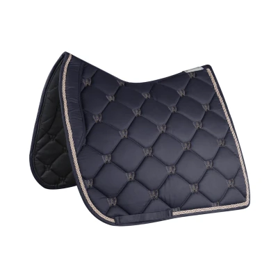 Image de Waldhausen Tapis de Selle Valencia Dressage Bleu Foncé/Or Rose Full