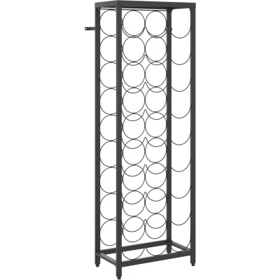 Afbeelding van vidaXL Wijnrek voor 27 flessen 34x18x100 cm smeedijzer zwart