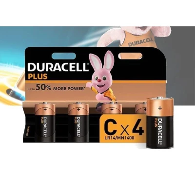 Afbeelding van Duracell C Plus Batterijen 4 stuks