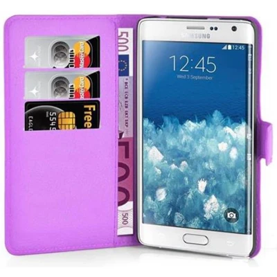 Afbeelding van Cadorabo Hoesje geschikt voor Samsung Galaxy NOTE EDGE in MANGAAN PAARS Beschermhoes met magnetische sluiting, standfunctie en kaartvakje Book Case Cover Etui