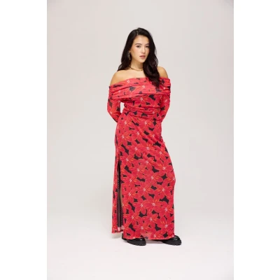 Afbeelding van Harper &amp; Yve Rok Leny Spicy Red Flower SSJ L/40