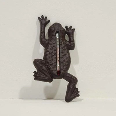 Afbeelding van Homescapes Rustikales Wand Thermometer aus Gusseisen im Frosch Design
