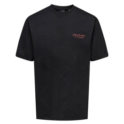 Afbeelding van Only &amp; Sons T shirt Onsspritz Italy Rlx Ss Tee 22034398 Jet Black Mannen Maat XXL