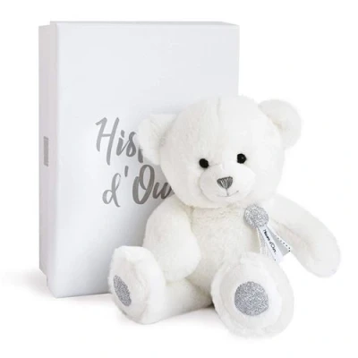 Image de Ours en peluche Doudou et Compagnie Charms 24 cm Blanc