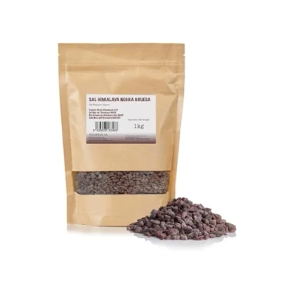 Image de FRISAFRAN gros Sel noir de l&#039;Himalaya 1kg himalaya 100% Naturel Sal Kala Namak saison du noir, Sain non raffiné Aucun additif Sans Raffinage