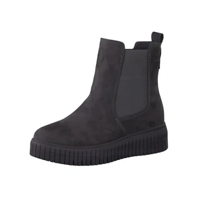 Afbeelding van Jana Enkellaarsjes met plateauzool, Dames, Maat: 38, Graphite Textiel