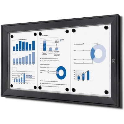 Afbeelding van Vergrendelbaar Notitiebord Indoor 3x A4 Antraciet Syna SCS3XA4C7016JS