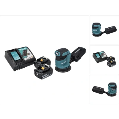 Afbeelding van Makita DBO 180 RM 18 V 125 mm accu excentrische schuurmachine + 2x 4.0 Ah lader
