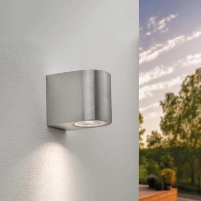 Afbeelding van Ledvion Wandlamp Sacramento, LED Buiten Grijs Vierkant, Dubbelzijdig GU10 Up&amp;Down, Wandlamp, Wand lamp, Buitenlamp, IP54