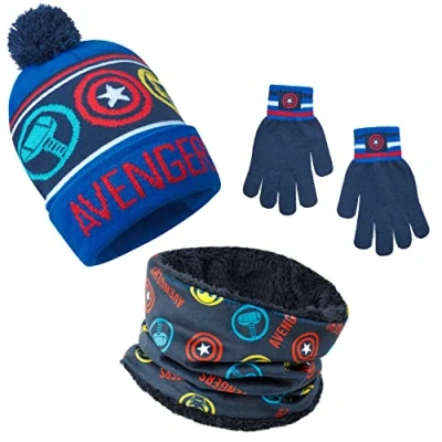 Afbeelding van Marvel Spiderman Avengers kindermuts voor jongens verpakkingen met muts, sjaal en handschoenen