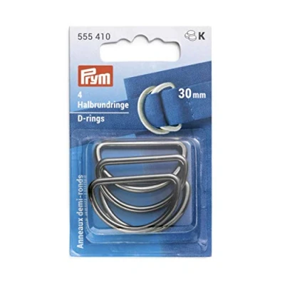 Afbeelding van Halfronde D ringen. Gunmetal. 4 stuks.gesp. 30mm. Prym.