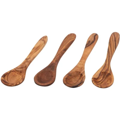 Afbeelding van Bowls and Dishes Pure Olive Wood Tapaslepeltjes (set van 4)