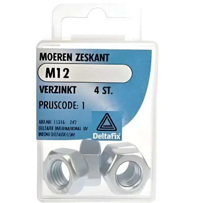 Afbeelding van Deltafix Moeren zeskant M12 4 stuks