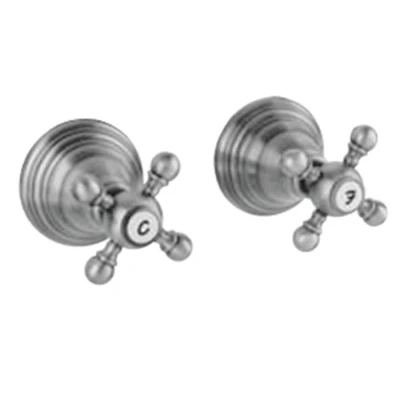 Afbeelding van PB klassieke kraan inbouw doucheset met sterknoppen Chroom 1208855332