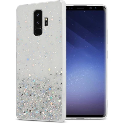 Afbeelding van Cadorabo Hoesje geschikt voor Samsung Galaxy S9 PLUS in Transparant met Glitter Beschermhoes van flexibel TPU silicone fonkelende glitters Case Cover Etui